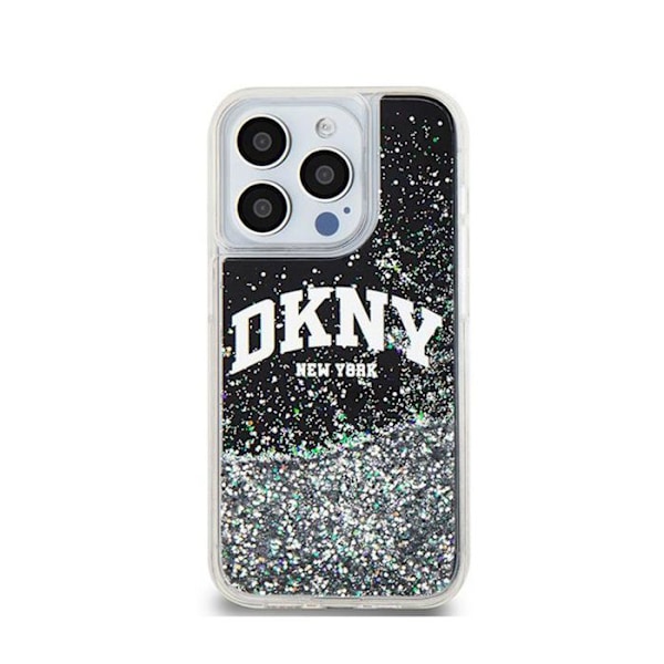 DKNY Liquid Glitter Big Logo - Cover til iPhone 14 Pro (sort)