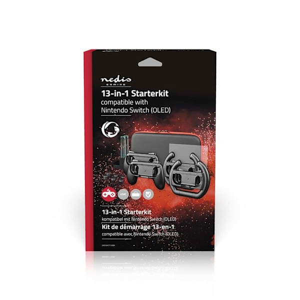 Peli aloituspaketti - Nedis - GNSWKIT110BK - 13-in-1 - Yhteensopiva Nintendo Switch - Oleelliset tarvikkeet