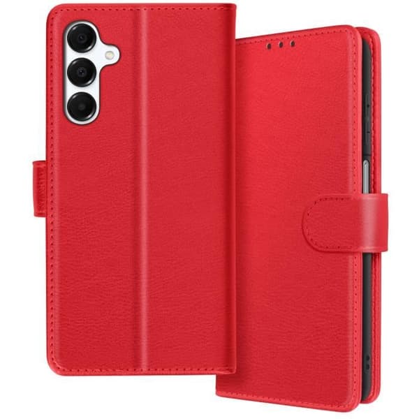 Plånboksfodral - Chesterfield - Samsung Galaxy A16 - Röd - Semi-styv - Videostöd Röd