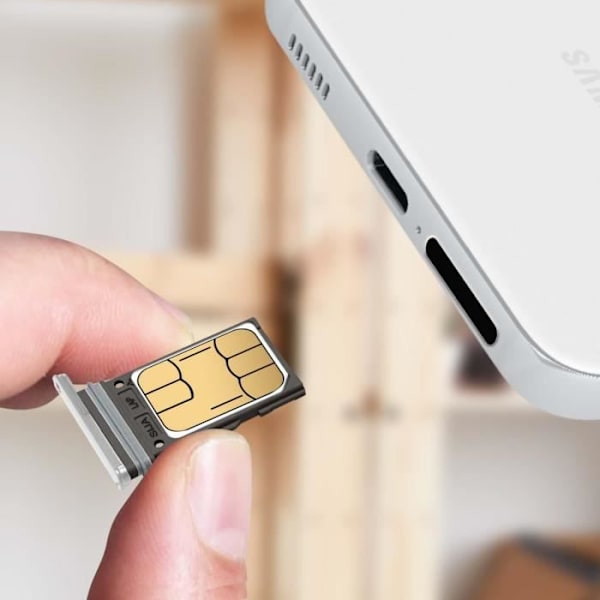 Ersättningsfack för SIM-kort - Samsung Galaxy S22 - Vit - 2 Nano SIM-kortplatser Vit