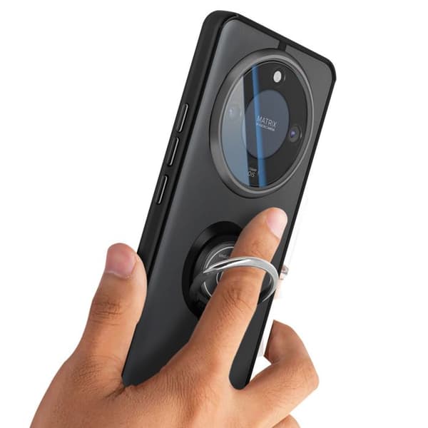 Cover til Honor Magic 8 Lite Beskyttelse i Bi-materiale med Magnetring Sort Svart