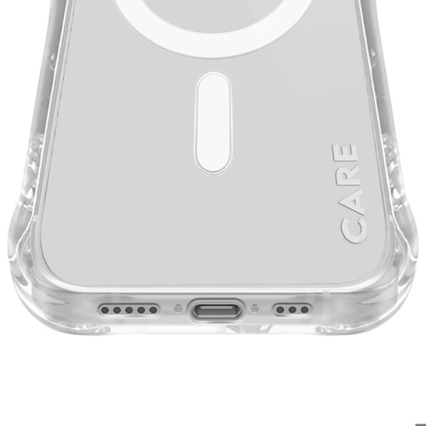 Coque MagSafe til iPhone 16e Silikone Anti-Fald 2.4m Samba Panzer Glas Transparent Vit