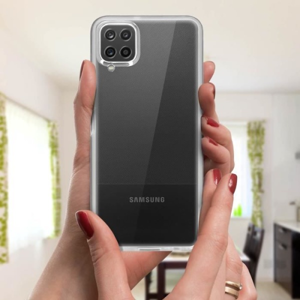 Coque - AVIZAR - Samsung Galaxy A12 - Hård Baksidan Skydd - Mjuk Framsidan - Transparent Transparent