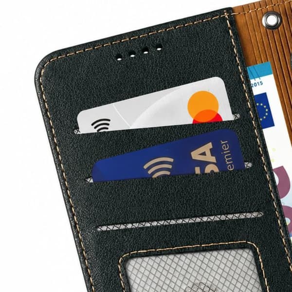 Pungetui til Xiaomi Poco F8 Pro Litchi Tekstur Anti-RFID Sort Svart