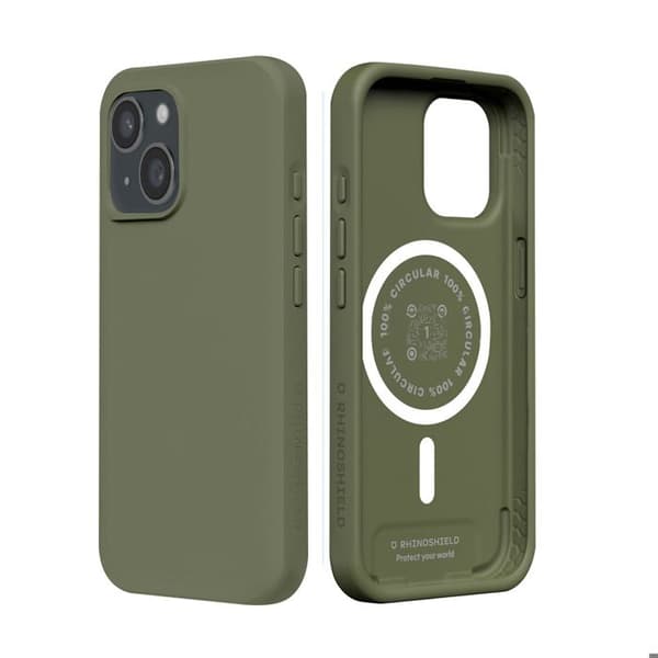 MagSafe-cover til iPhone 15 Plus, blød, stødabsorberende, SolidX-serie, Rhinoshield, grøn Grön