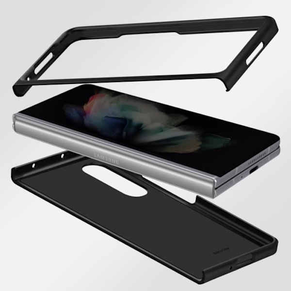 Skyddsfodral - Samsung - Galaxy Z Fold 3 - Silikon gel - Matt finish - Stötsäker och reptålig Svart
