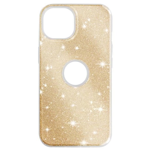 Suojakuori iPhone 14:lle Sequin Glitter Silicone Puolijäykkä Gold