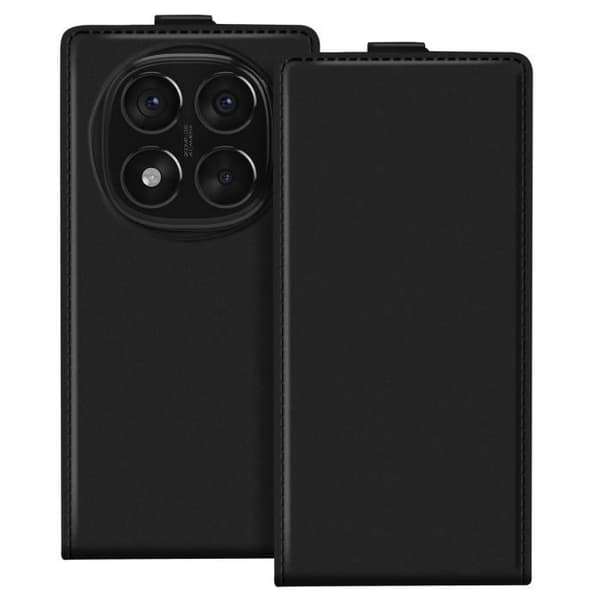 Vertikalt Klapetui til Redmi Note 14 Pro og 14 Pro Plus Med kortlomme Sort Svart