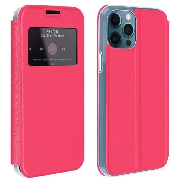 iPhone 12 Pro Max etui Displayvindue Kortholder Video Support Pink Rosa