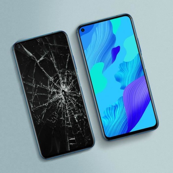 Komplet blok Huawei Nova 5T LCD-skærmudskiftning Touch Glas Sort