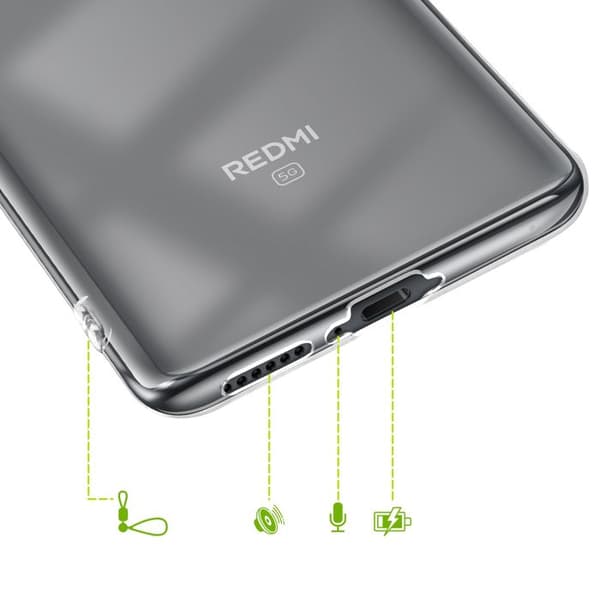 Skal för Redmi Note 15 Mjuk Silikon Skydd Mayaxess Transparent Vit