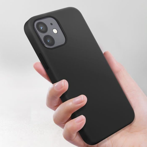 Coque för iPhone 12 och 12 Pro - AVIZAR - Klassisk Fodral - Mjuk Silikon - Svart Svart