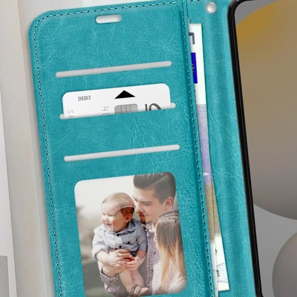 ETUI TIL SAMSUNG GALAXY S24 FE PUNKT PUDE MED HÅNDLEDNING MAYAXESS TURKIS Blå