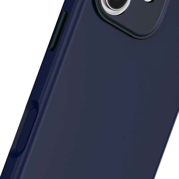 Coque kompatibel med MagSafe för iPhone 17 i antimikrobiskt silikon, Decoded marinblå Blå