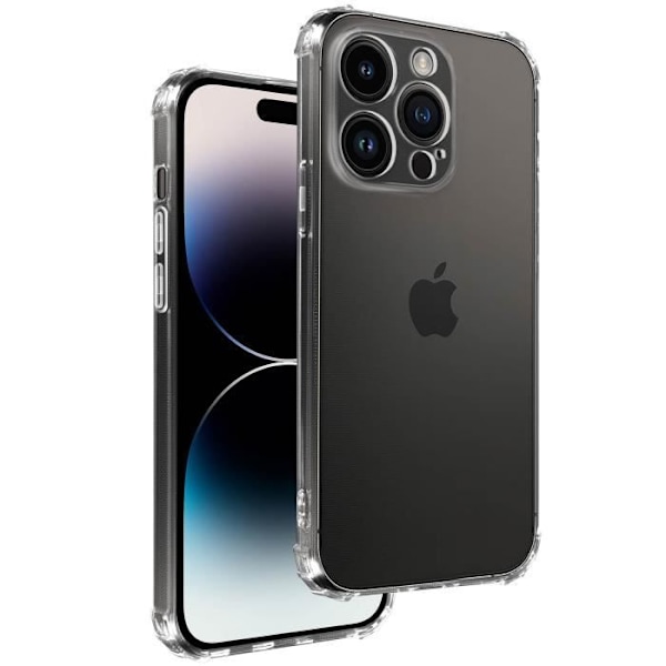 AVIZAR iPhone 14 Pro Max suojakuori - Pehmeä silikoni - Iskunkestävät vahvistetut kulmat - Läpinäkyvä Transparent