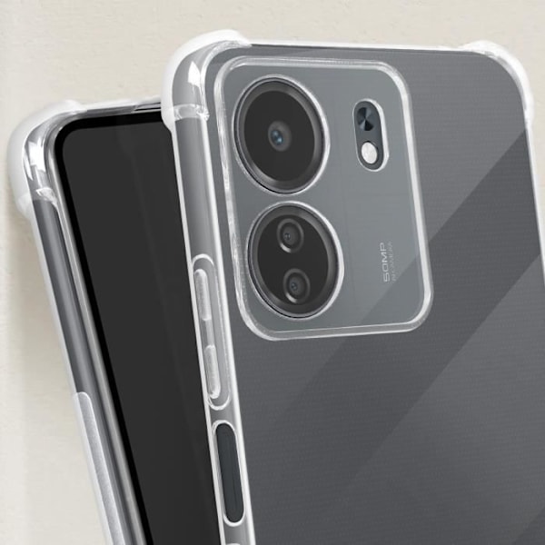 Kotelo Xiaomi Redmi 13C Iskunkestävälle + 9H Tempered Glass Transparent Transparent
