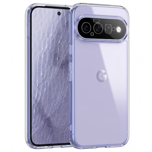 Stødabsorberende cover til Google Pixel 11 med forstærkede hjørner, gennemsigtig Vit