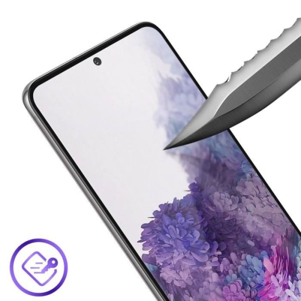 Beskyttelsesfilm - AKASHI - Samsung Galaxy S20 - 9H hærdet glas - Ultratyndt - Gennemsigtig sort kontur Svart