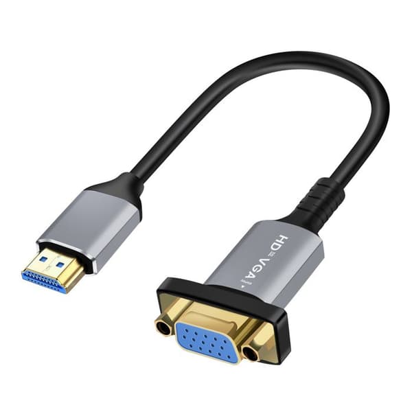 HDMI/VGA-sovitin - LINQ - 20cm - Full HD 1080p - Plug & Play - Harmaa