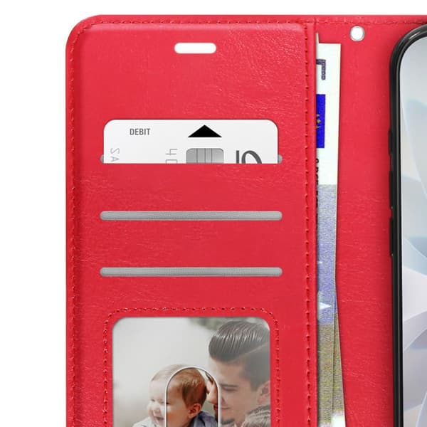 Plånboksetui för iPhone 17 med handledsrem och stativfunktion Mayaxess Röd Röd