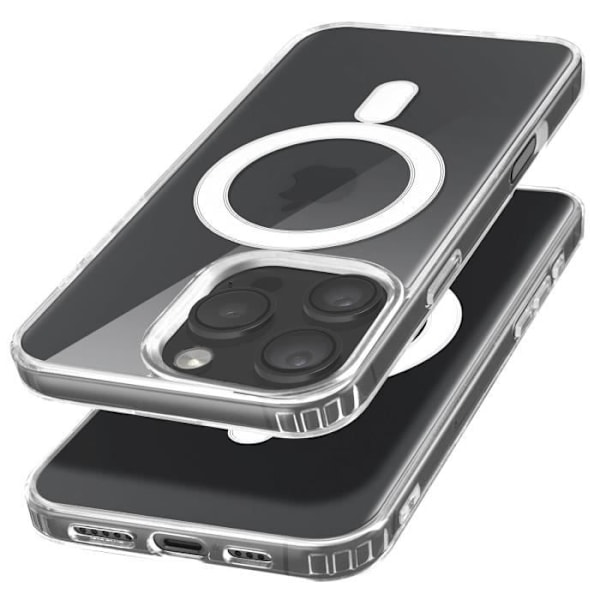 Coque MagSafe til iPhone 16 Pro Stødabsorberende Forstærkede Hjørner Transparent Transparent