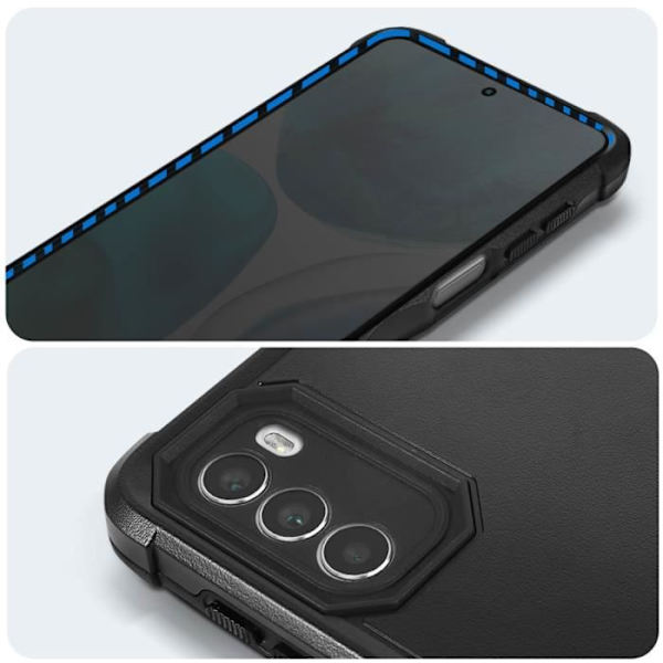 Motorola Moto G52 ja G82 hybridikotelo - AVIZAR - Musta - Vahvistetut kulmat - Liukumaton Svart