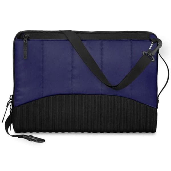 MacBook Pro 16" -kansi olkahihnalla ja taskulla, Dux-sarja, stm goods, musta / sininen