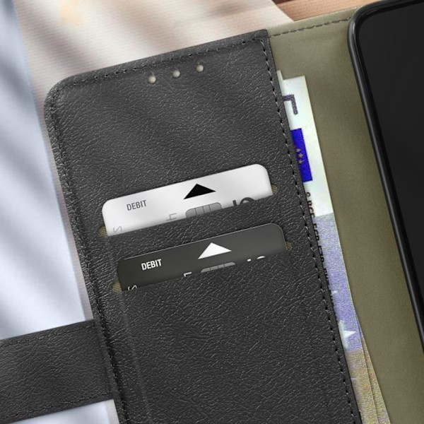 Etui til Samsung A05s Flip Wallet Video Support Essential Series Sort Svart