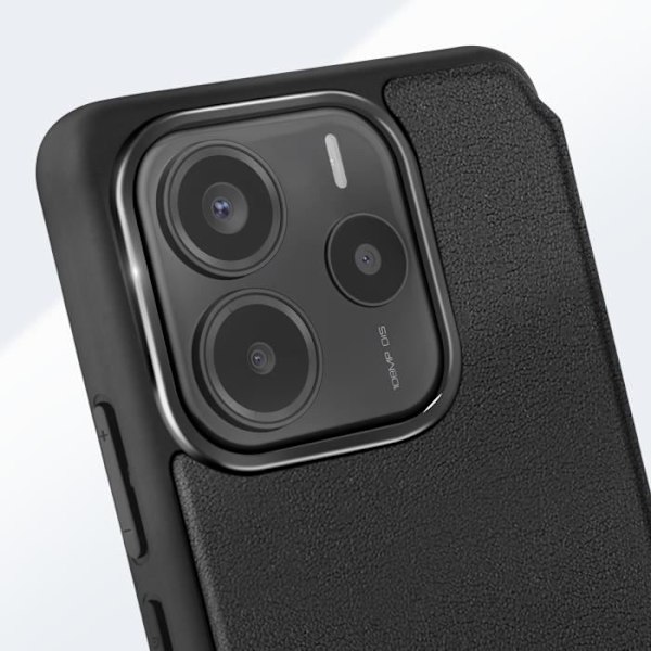 Etui til Xiaomi Redmi Note 14 5G Klap Kortholder med Håndledsrem Lavet til Xiaomi Sort Svart