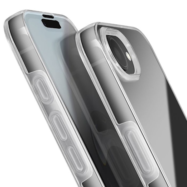 Kokonaiskuori iPhone 16:lle, kosketusnäyttö, kohotettu kamera, läpinäkyvä Vit