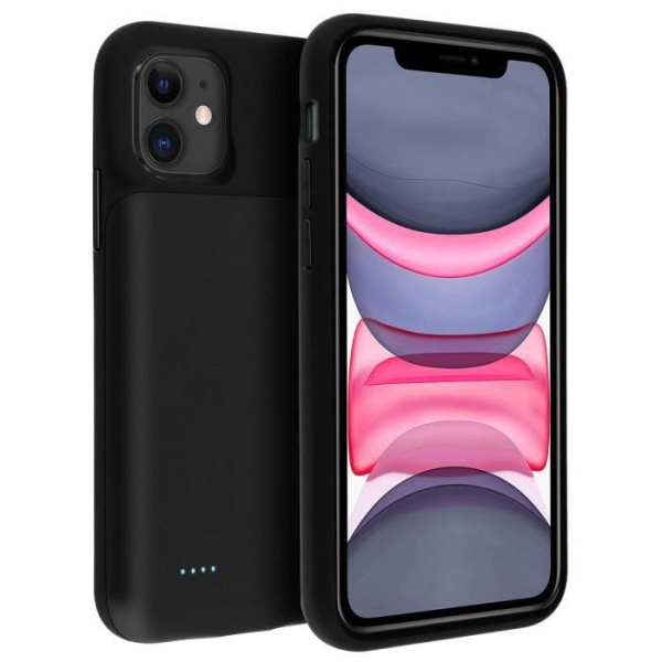 iPhone 11 Fodral Rigid Protection 2 i 1 Batteri 4500mAh Soft-touch Svart