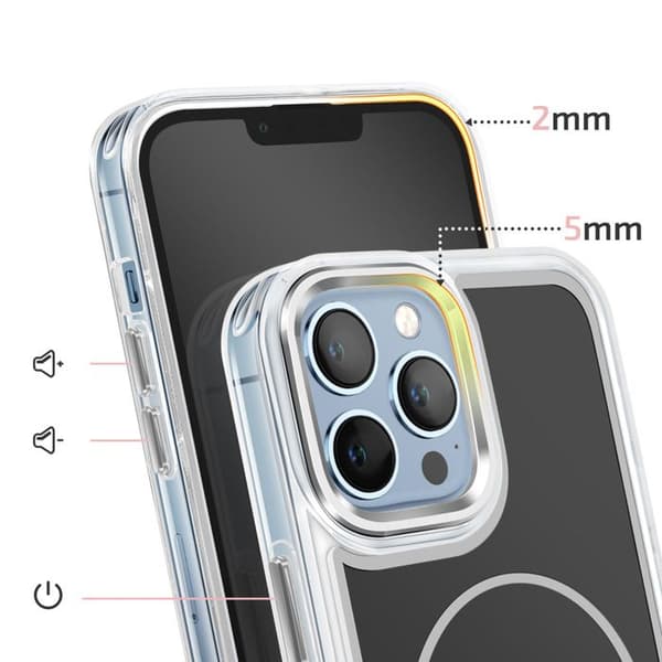 MagSafe-cover til iPhone 13 Pro Max Hybrid Design Forstærket Sort Svart