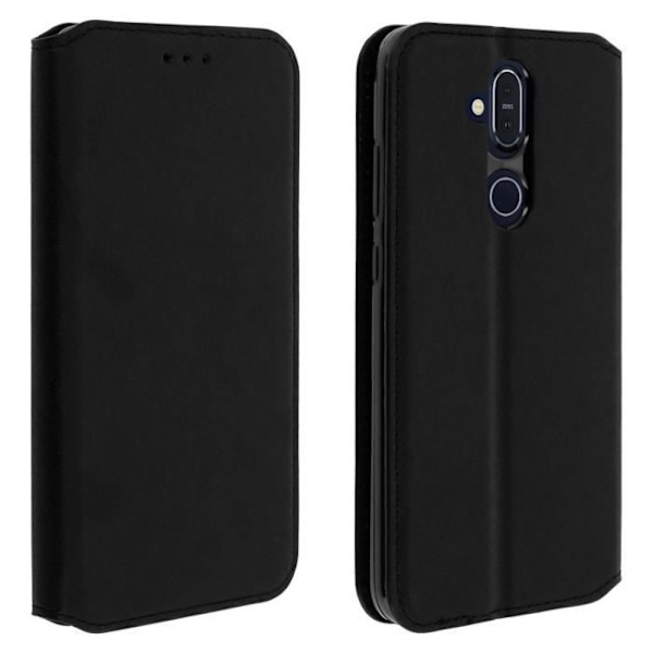 Hölster - Nokia - 8.1 - Ekoleder - Kortfäste - Stödfunktion - Svart Svart