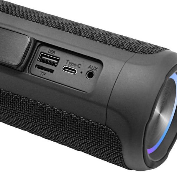 Bluetooth-højttaler 10W Økologisk Vandtæt IPX5 Batteritid 6H LED Akashi Sort Svart