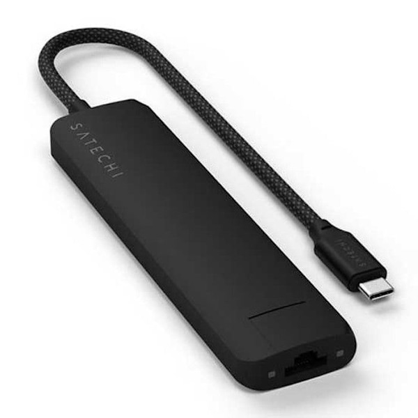 USB-C Multiport Hub 7-i-1 - Satechi - Svart - Ethernet 1Gbit - Power Delivery 100W - HDMI 4K