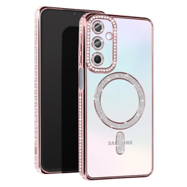 Diamant etui til Samsung Galaxy A15 MagSafe Contour Rhinestone Pink Champagne Rosa