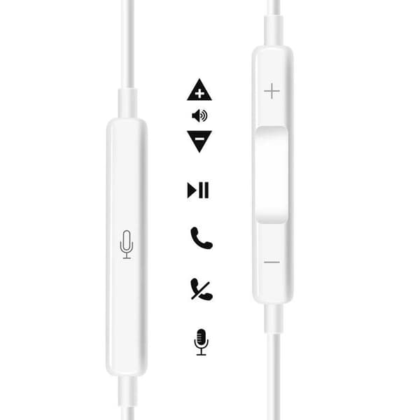 Hörlurar - MAYAXESS - iPhone 17 - USB-C - Inbyggd mikrofon - Vit Vit