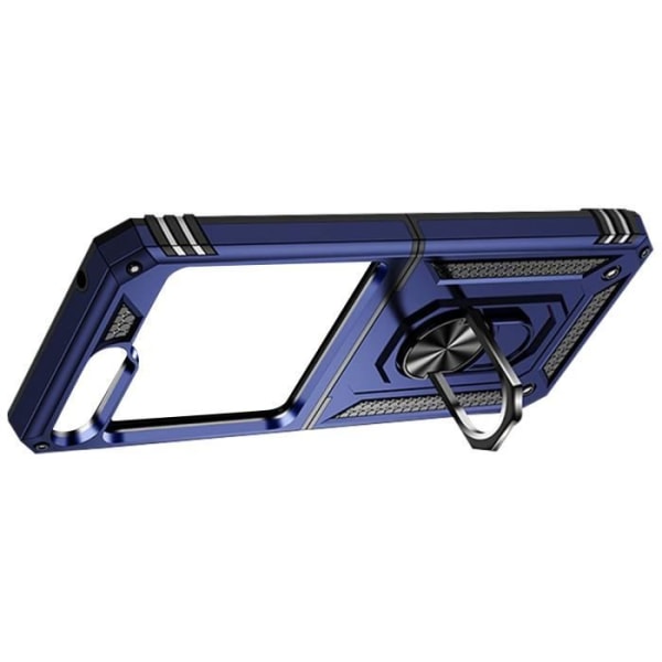 Taske til Samsung Z Flip 5 - AVIZAR - ArmoRing Series - Hybrid - Magnetisk ring - Midnatsblå Blå