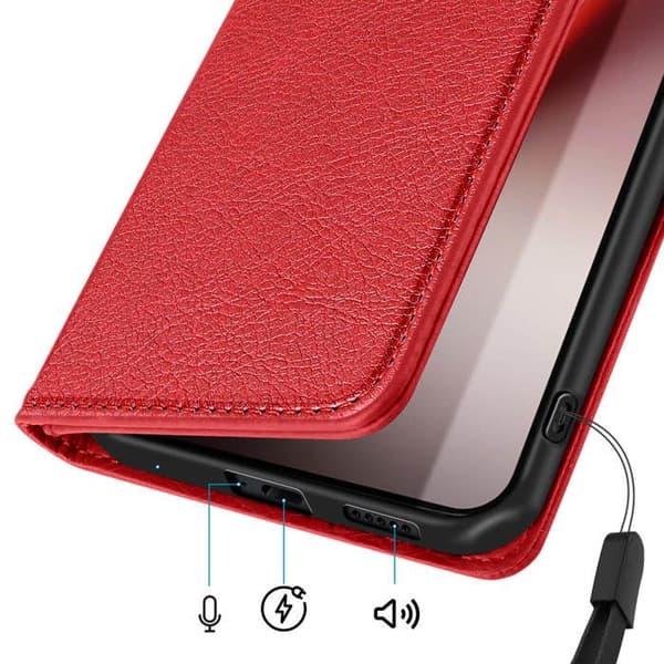 Chesterfield Series Folio-etui til Honor Magic 8 Lite med stativfunktion, rød Röd