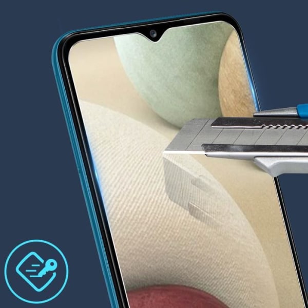Skärmskydd AVIZAR för Samsung Galaxy A12 - Härdat glas 9H - Anti-fläckar - Vit Vit