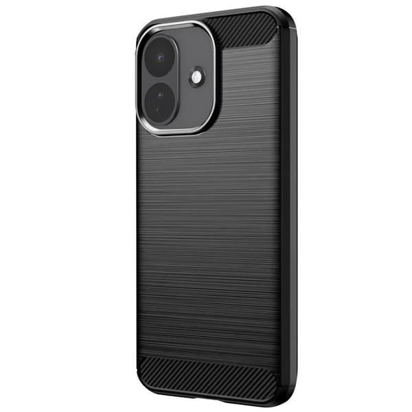 Silicone Stødabsorberende Cover til Xiaomi Redmi Note 17 Pro med Sort Carbon Finish Svart