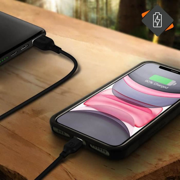 USB Til Lightning Kabel Opladningssynkronisering 2m Anti-tangle Sort