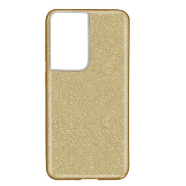 Samsung Galaxy S21 Ultra Glitter irrotettava silikoninen puolijäykkä kotelo keltakulta