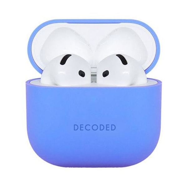 Silicone-iskunkestävä suojakuori AirPods 4:lle LED-indikaattorilla Decoded Sininen Blå