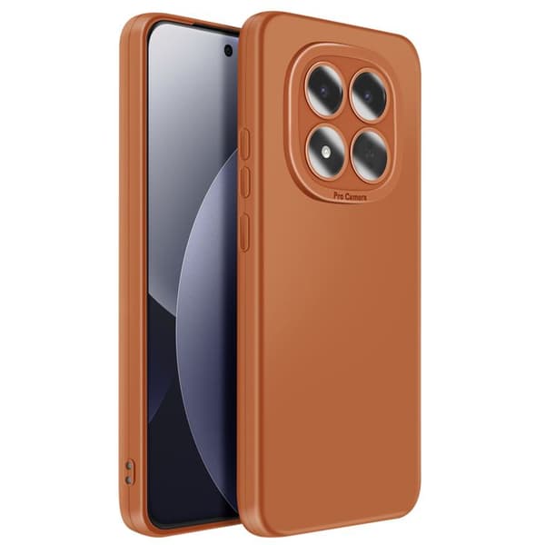 Siliconfodral för Redmi Note 15 Pro Plus med förstärkt kamerablock i brunt brun