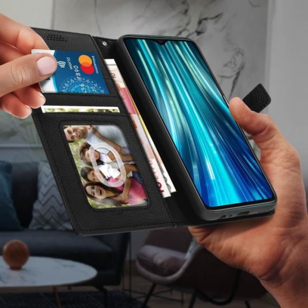 Cover - AVIZAR - Xiaomi Redmi Note 8 Pro - Folio Case - Video Support - Sort Svart
