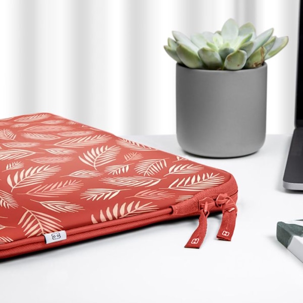 Pochette til MacBook Pro 13 og Air 13 Tropical Pattern ²Life MW Rød Röd