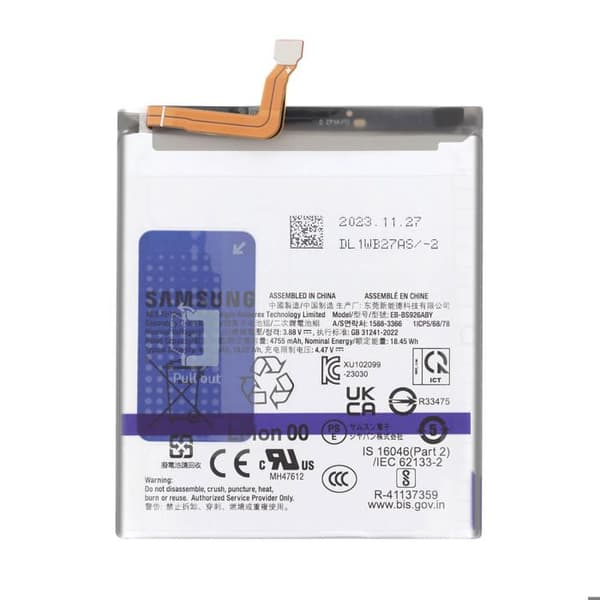Intern Batteri - SAMSUNG - Galaxy S24 Plus - 4900mAh - Lithium Ion - Sort Svart