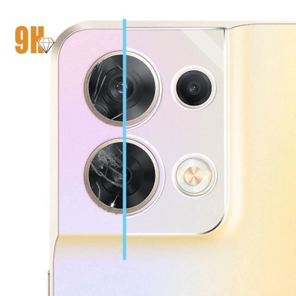 Kamerafilm - AVIZAR - Oppo Reno 8 5G - 9H hærdet glas - Anti-fingeraftryk - Komplet beskyttelse Transparent