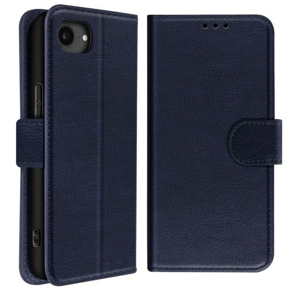 Portemonneeetui til iPhone 17. serie Chesterfield Prægning Standfunktion Mørkeblå Blå